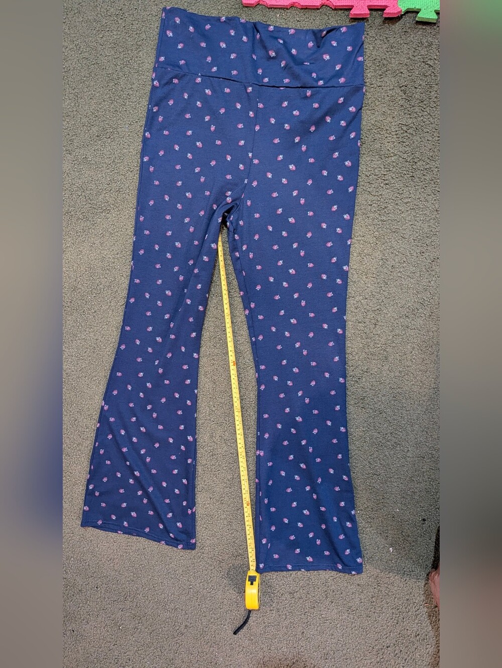 Girls' Navy Floral Print Stretch Lounge Pants XL